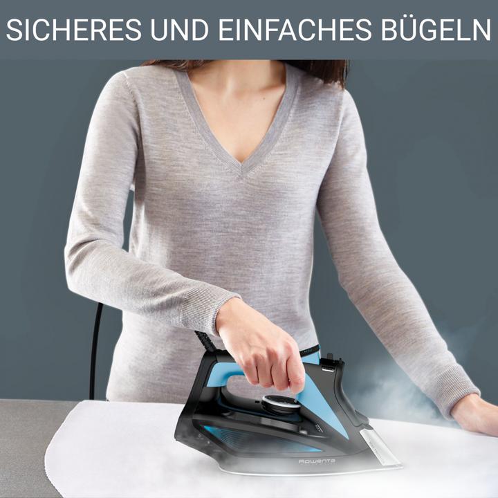 Actual product image Rowenta DW5310 Steam iron Microsteam 400 HD Laser 2700 W Black, Blue (2700 W, 180 g/min)