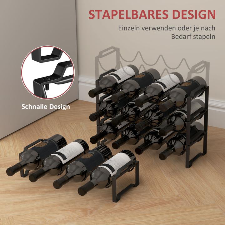 Image du produit Homcom Casier à vin (42,5 x 16,5 x 41 cm, 16 Fl.)