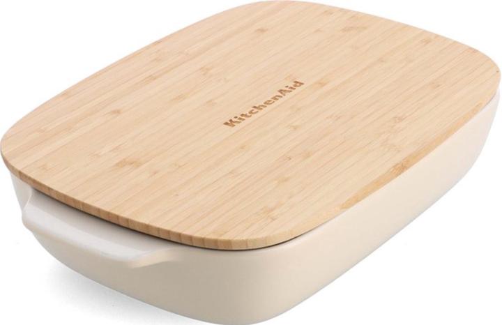 Produktbild KitchenAid overschaal met bamboe deksel - medium - amandel wit