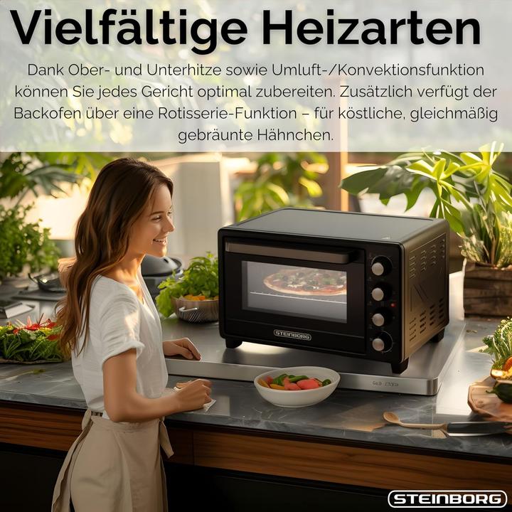 Image du produit Steinborg Kleinbackofen mit Umluft & Drehspiess