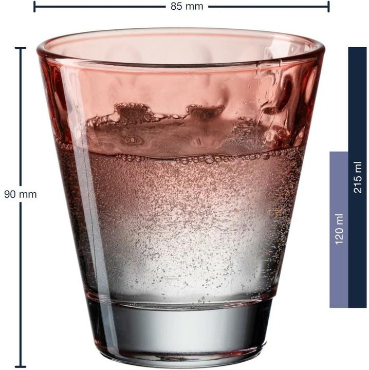 Produktbild Leonardo Trinkglas Optic Pastell 215 ml, 6 Stück, Rot (0.22 l, 6 x)