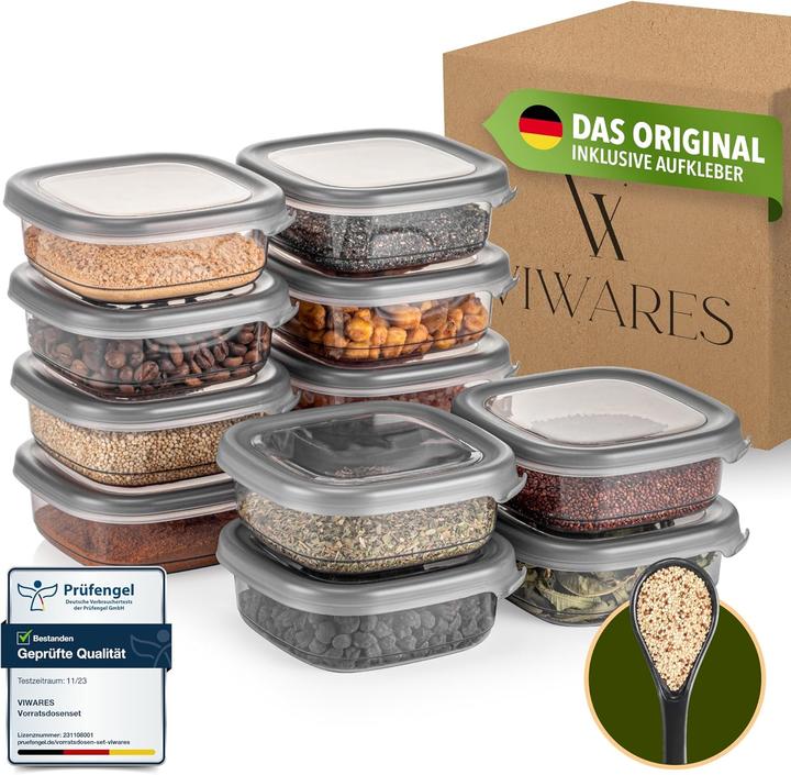 Immagine prodotto Viwares 12er-Set Vorratsdosen mit Deckel (0.25 l)