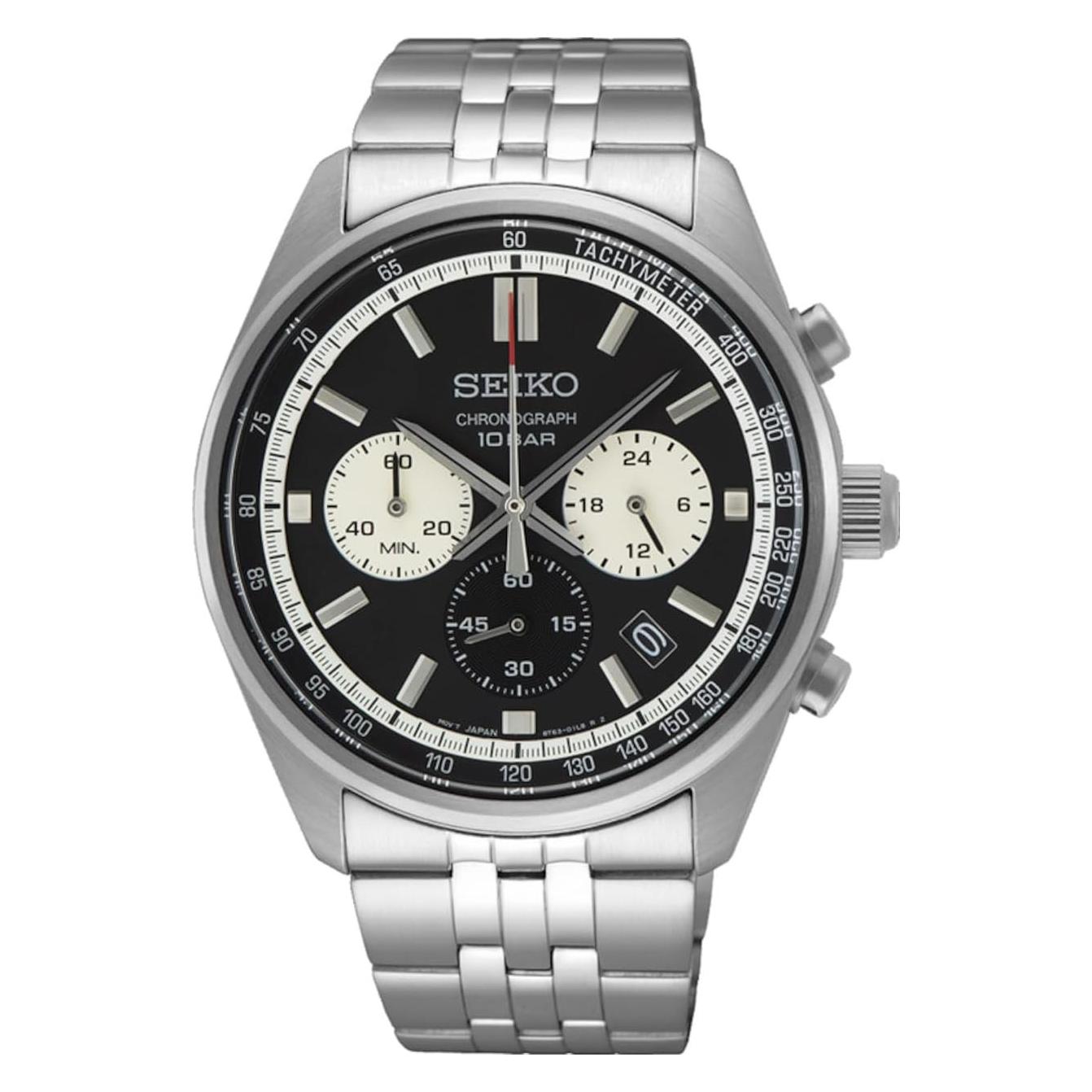 Seiko, Armbanduhr, - SSB429P1, Schwarz, (Chronograph)