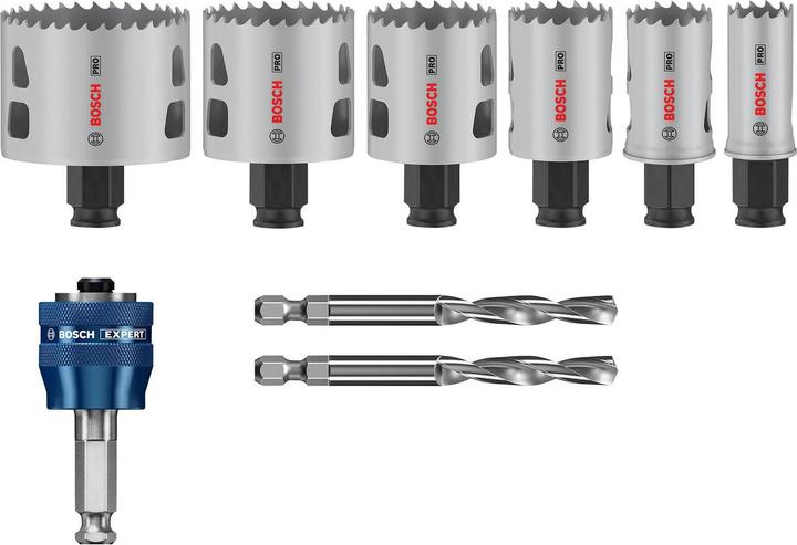 Produktbild Bosch Professional Zubehör PRO Multi Material PC Plus Lochsägen-Set, 9-tlg. (29 Millimeter, 22 Millimeter, 44 Millimeter, 35 Millimeter, 51 Millimeter, 65 Millimeter)