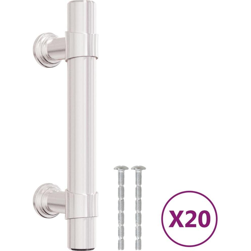 VidaXL, Möbelgriff, Möbelgriffe 20 Stk. Silbern 64 mm Edelstahl,Farbe
