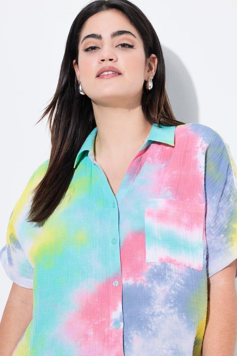 Produktbild Angel of Style Bluse, Boxy Fit, Musselin, Batik-Muster (42)