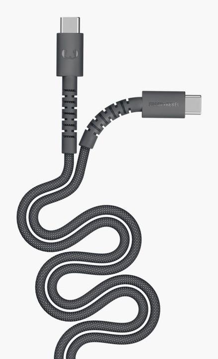 Image du produit Fresh'N Rebel Fresh 'n Rebel USB-C zu USB-C silicon geflochtenes Kabel "FlexWave" 70cm, Storm Grey (0.70 m, 60 W)