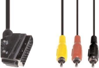 Actual product image E+P VC 119 1.5m SCART (21-pin) 3 x RCA Black Video Cable Adapter (1.50 m)