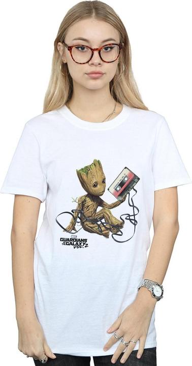 Actual product image Womens/Ladies Guardians Of The Galaxy Groot Tape Cotton Boyfriend T-Shirt (3XL)