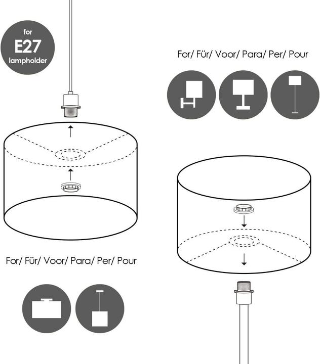 Produktbild Home Collection Stoff-Lampenschirm Zylinder 25cm