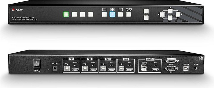 Image du produit Lindy Commutateur KVM Pro 4 ports HDMI 4K Quad View