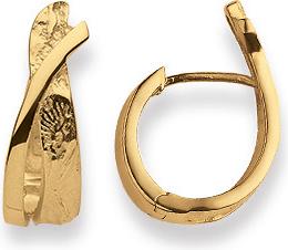 Image du produit Natsumi Schmuck Créoles à clapet en or jaune 18 carats/750 structuré (750/18 K Or jaune)