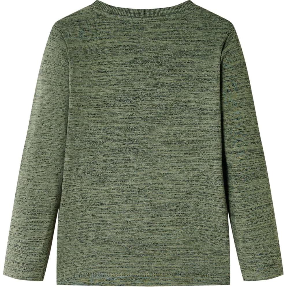 Thumbnail - VidaXL, Jungen, Shirt, Kinder-Langarmshirt Khaki Melange 140,Material: 80, Grün, (140)