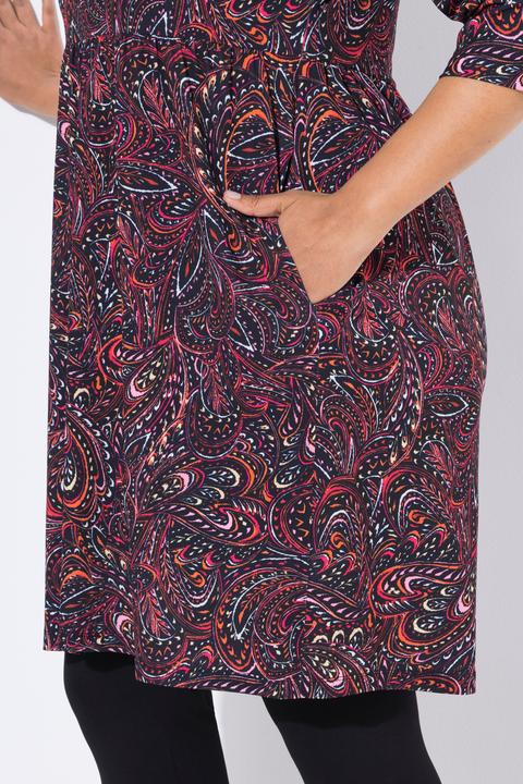 Immagine prodotto Ulla Popken Longshirt, Paisley, A-Linie, V-Ausschnitt, 3/4-Arm (60)