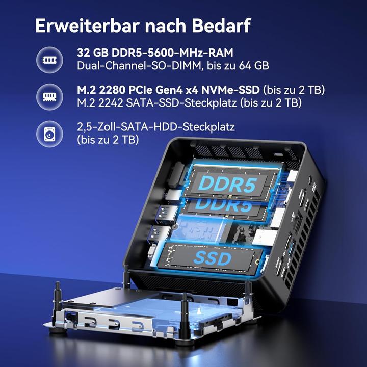 Produktbild Geekom AI Mini PC IT15 mit Intel Core Ultra 9 (15. Gen.) (Intel Core Ultra 9 285H, 32 GB, 2000 GB)