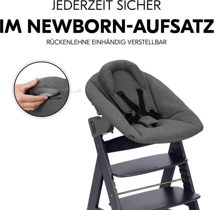 Produktbild Hauck Hochstühle Alpha Plus Dark Grey Newborn Set - Hochstuhl (Treppenhochstuhl)
