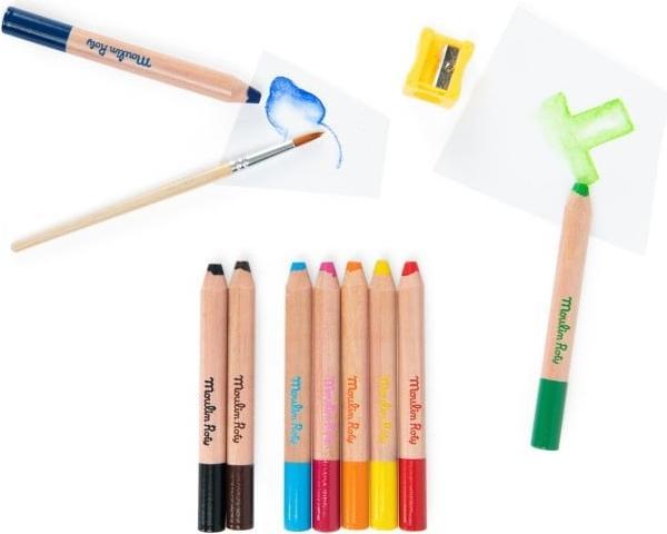 Produktbild Moulin Roty 9 Farbstifte 3 in 1 (9x)