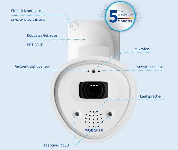 Produktbild Mobotix Mx-ONE-M1A-S-8DNWIDE M1A-S mit 4K DN Weitwinkel-Vario-Objektiv (3840 x 2160 Pixels)