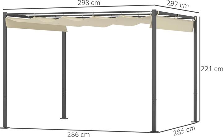 Immagine prodotto Outsunny Pergola Metall, Polyester Beige (298 cm, 297 cm)