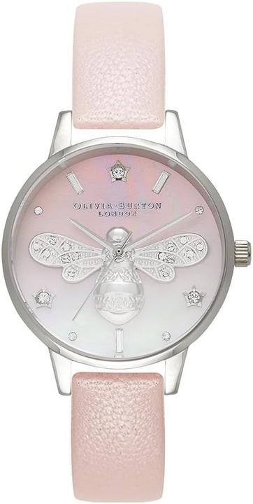 Olivia Burton Analoog kwartshorloge met roze leren band voor dames OB16GB09 (Analogue wristwatch)