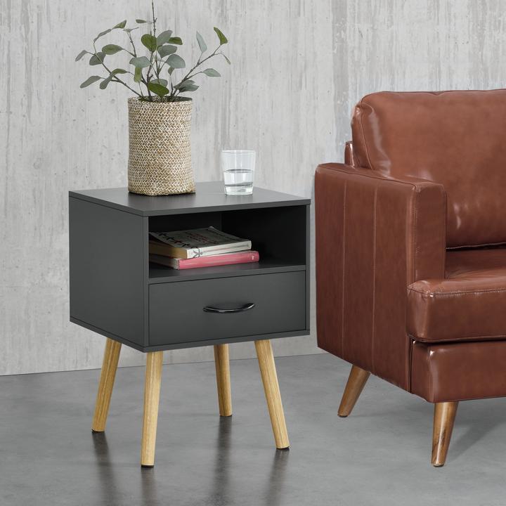 Image du produit En.Casa Table d'appoint Gävle Lot de 2 Gris foncé