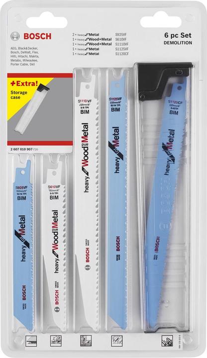Produktbild Bosch Professional Zubehör 6-tlg. Säbelsägeblatt-Set Demolition