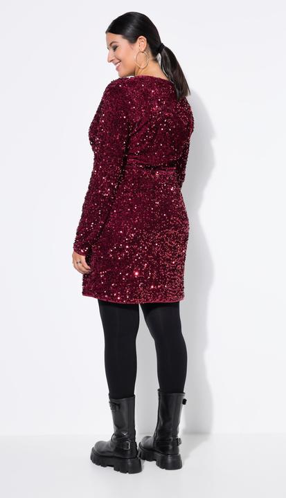 Produktbild Studio Untold Kleid, Wickeloptik, Pailletten, V-Ausschnitt (54)