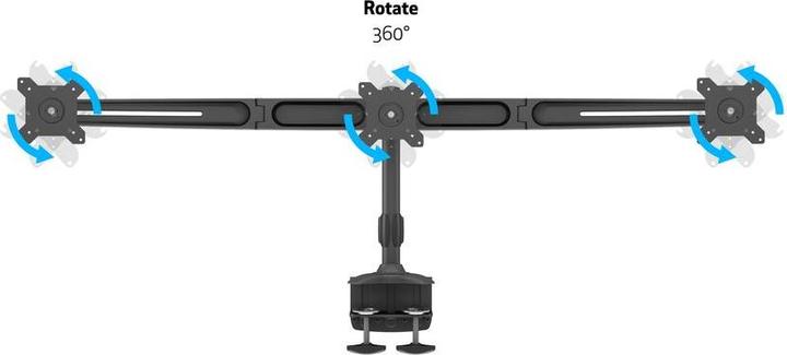 Produktbild Multibrackets Monitorhalter 3- fach,bis 24" Metall, schwarz (Tisch, 24")