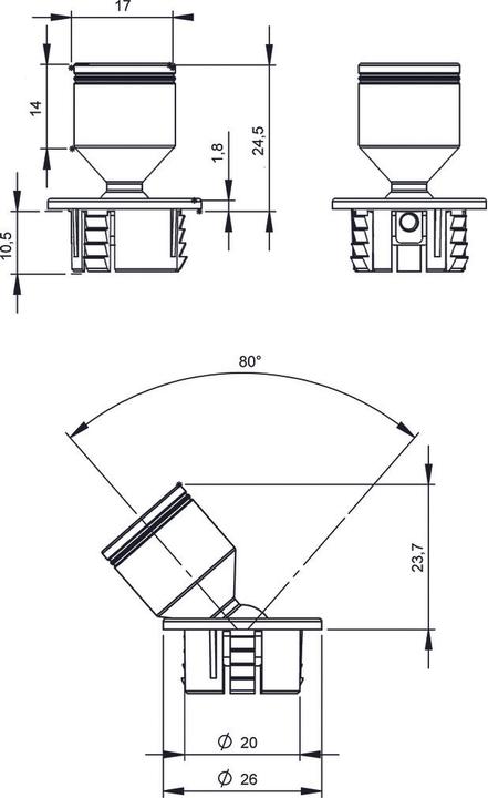 Immagine prodotto L&S Lamp. incassate FlexSpot 12V 1,3W nero (55 lm)