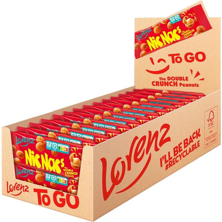 Lorenz Nic Nac's peanuts in pastry shell 40 g, pack of 24 sachets (1123 g)