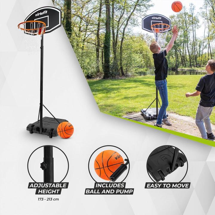 Produktbild Virtufit Basketballkorb auf Ständer einfache Einstellung 1,7m bis 2,15m