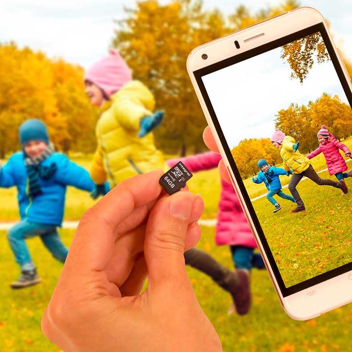 Actual product image INMSDX64G10-90SPTAB Memory Card MicroSDXC UHS-I Class 10 (64 GB, microSD, U1, UHS-I)