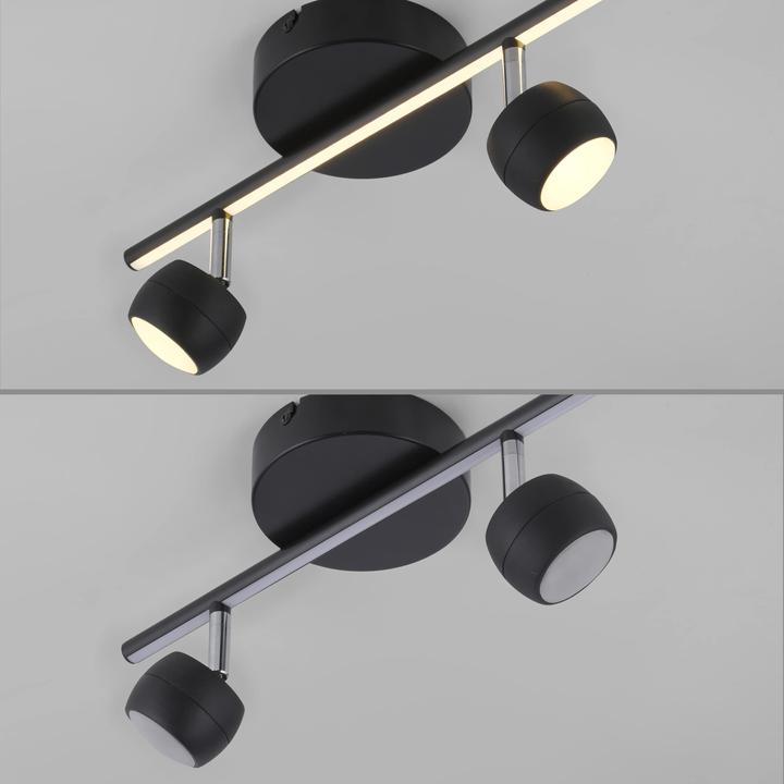 Produktbild Just Light LED-Deckenleuchte 11401-18, 10,60W, 3000K, 1225lm, warmweiss, IP20, schwarz (1225 lm)