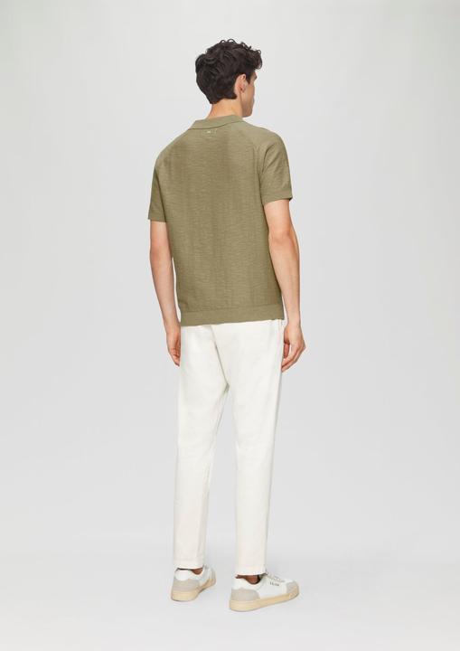 Produktbild S.Oliver Strickpullover Gestricktes Poloshirt mit Flammgarnstruktur (XXL)