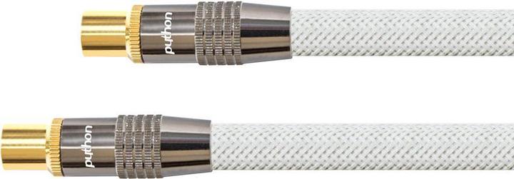 Actual product image Python SAT antenna cable, IEC/coax plug to socket gold-plated, shielding 120 db, 75 Ohm, nylon braiding (120 dB, Antenna cable)