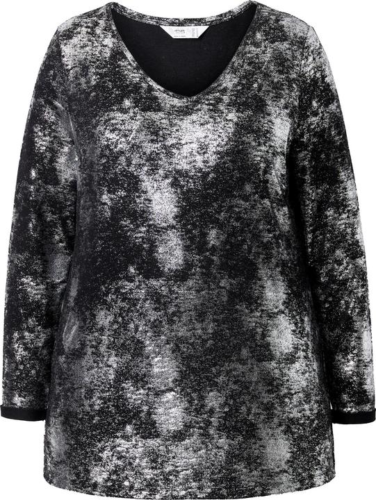 Actual product image Angel of Style T-Shirt, A-Linie, silberner Alloverdruck, Langarm (48)