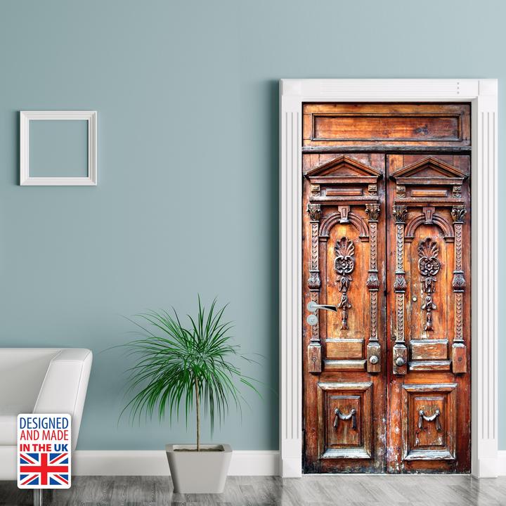 Actual product image Walplus wall tattoo Vintage Door Mural (90 x 200 cm)
