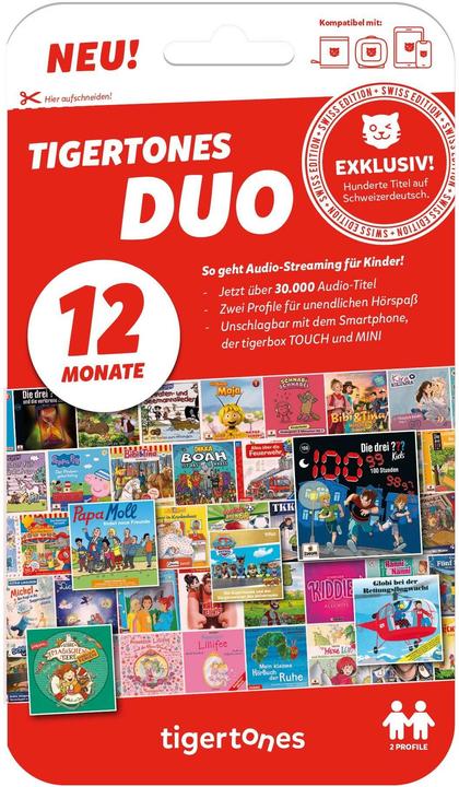 Tigermedia tigertones DUO - Ticket 12 Monate Swiss-Edition (Suisse-allemand)