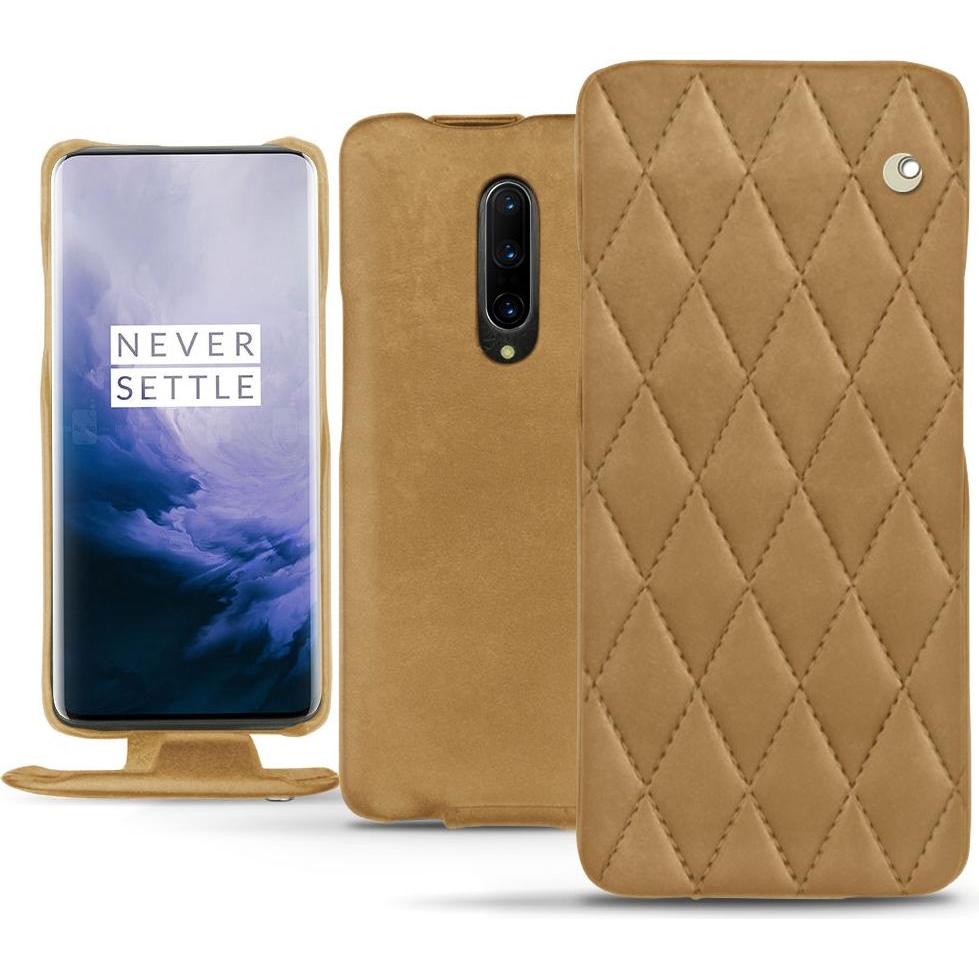 Noreve Lederschutzhülle vertikal (OnePlus 7 Pro), Smartphone Hülle, Braun