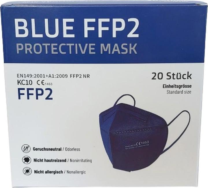 Kangcheng FFP2 Masken Grippe/Covid AtemSchutz EUzertifiziert BLAU (20 x)