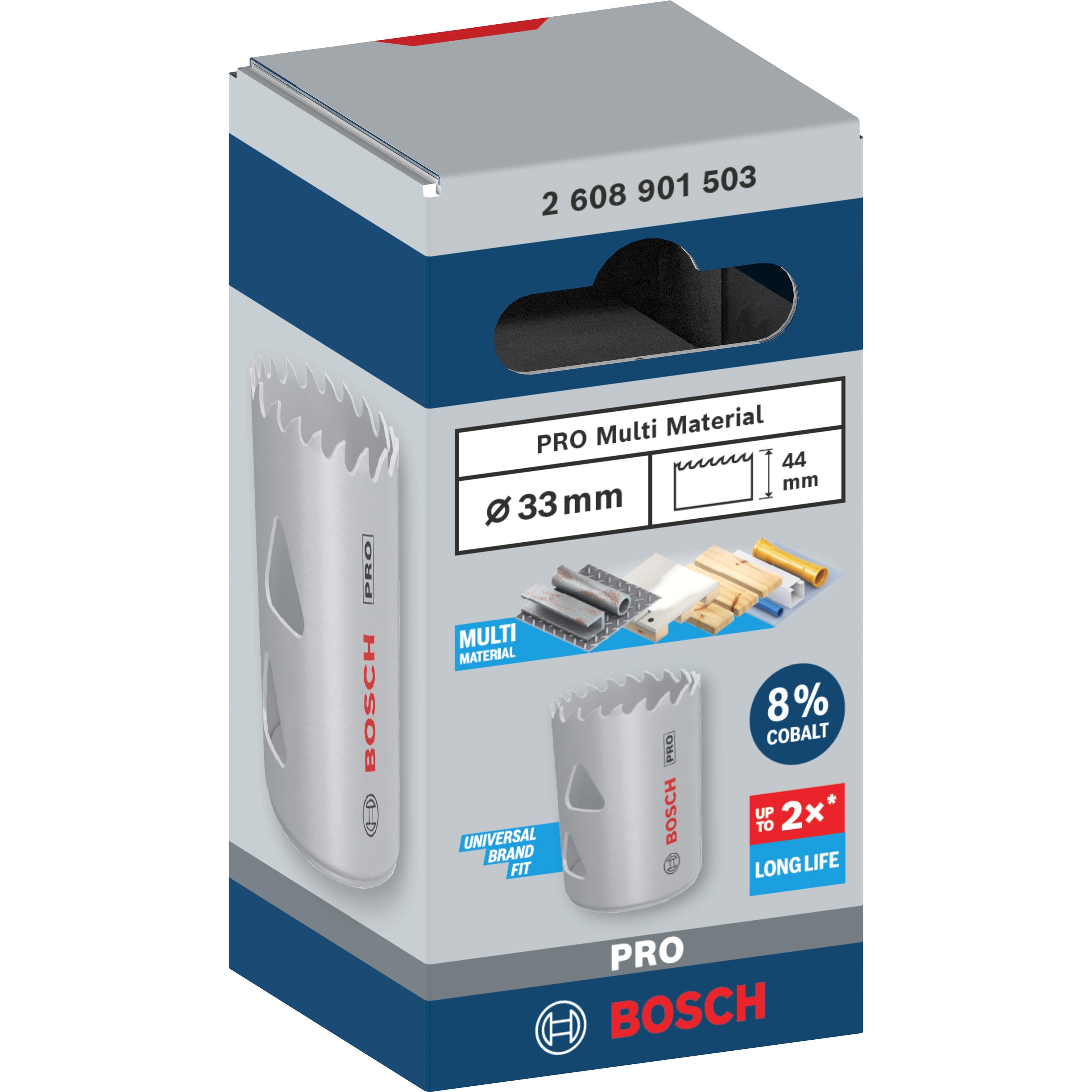 Thumbnail - Bosch Professional Zubehör, Lochsäge, PRO Multi Material Lochsäge, 33 mm, mit Gewinde (33 Millimeter)