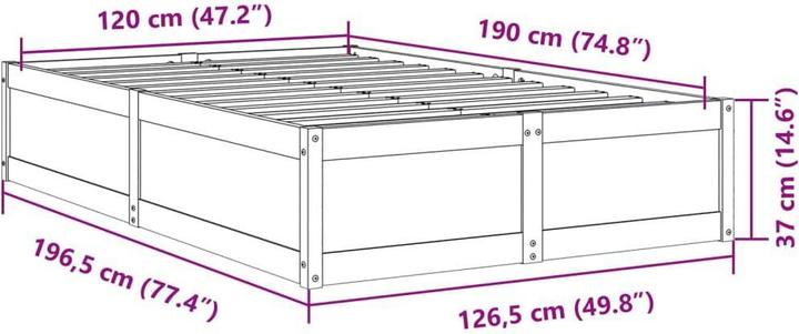 Produktbild vidaXL Bettgestell (120 x 190 cm)