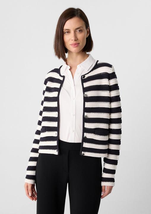 Produktbild Comma Strickjacke Kurzer Cardigan mit Strukturmuster und Leistentaschen (32)