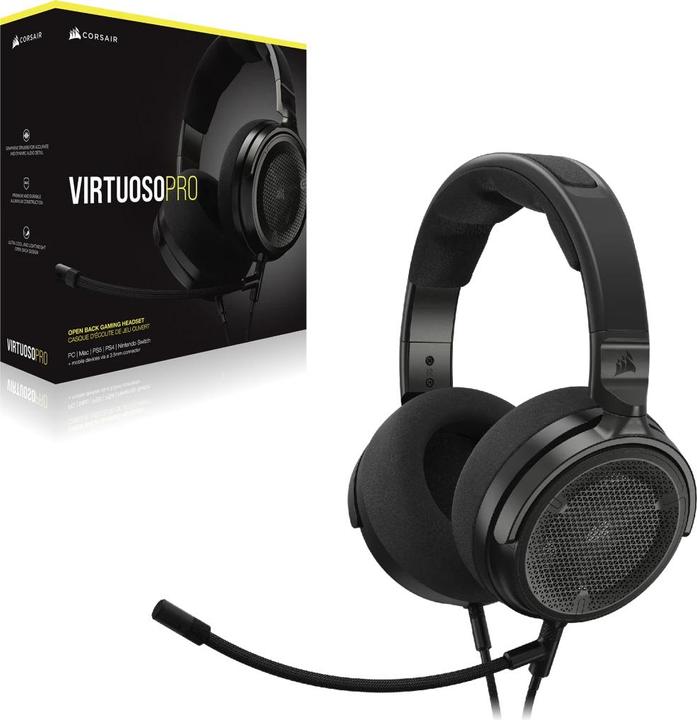 Actual product image Corsair VIRTUOSO PRO Open Back Streaming/Gaming Headset - Carbon-CA-9011370-NA (Cable)