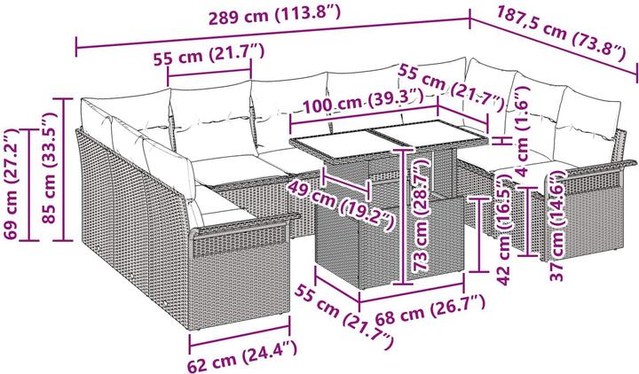 Produktbild vidaXL Gartensofa-set