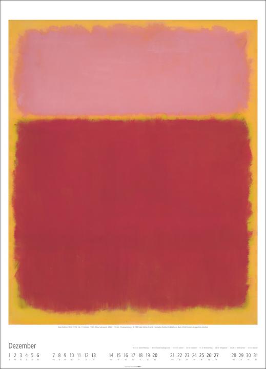 Produktbild Mark Rothko Kalender 2026 (49 x 68 cm, Deutsch, Englisch)