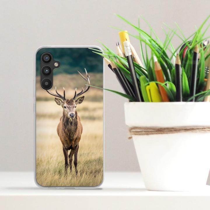 Produktbild DeinDesign Silikon Hülle für Samsung Galaxy A34 5G Handyhülle Case Smartphone Schutzhülle Hirsch Wald Wiese (Samsung Galaxy A34 5G)