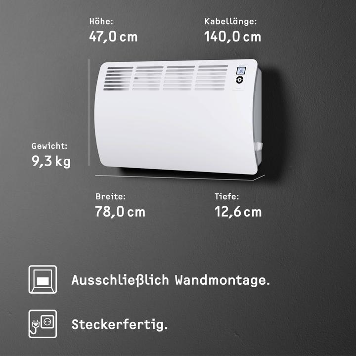 Produktbild Stiebel Eltron CON 20 Premium, 2,0 kW Wandkonvektor für ca. 25 m², VDE geprüft (2000 W)