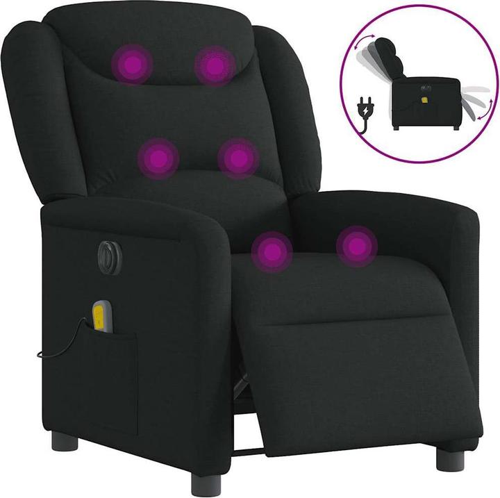 Actual product image vidaXL Massage chair electric black fabric