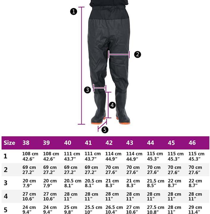 Actual product image vidaXL Hip waders with boots (42)